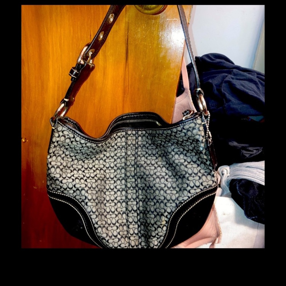 Vintage y2k black coach cc signature purse